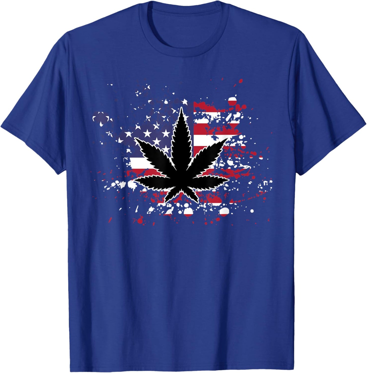 Weed American Flag 4th Of July Marjuana Patriotic Stoner Men T-Shirt - T-Shirt | Royal