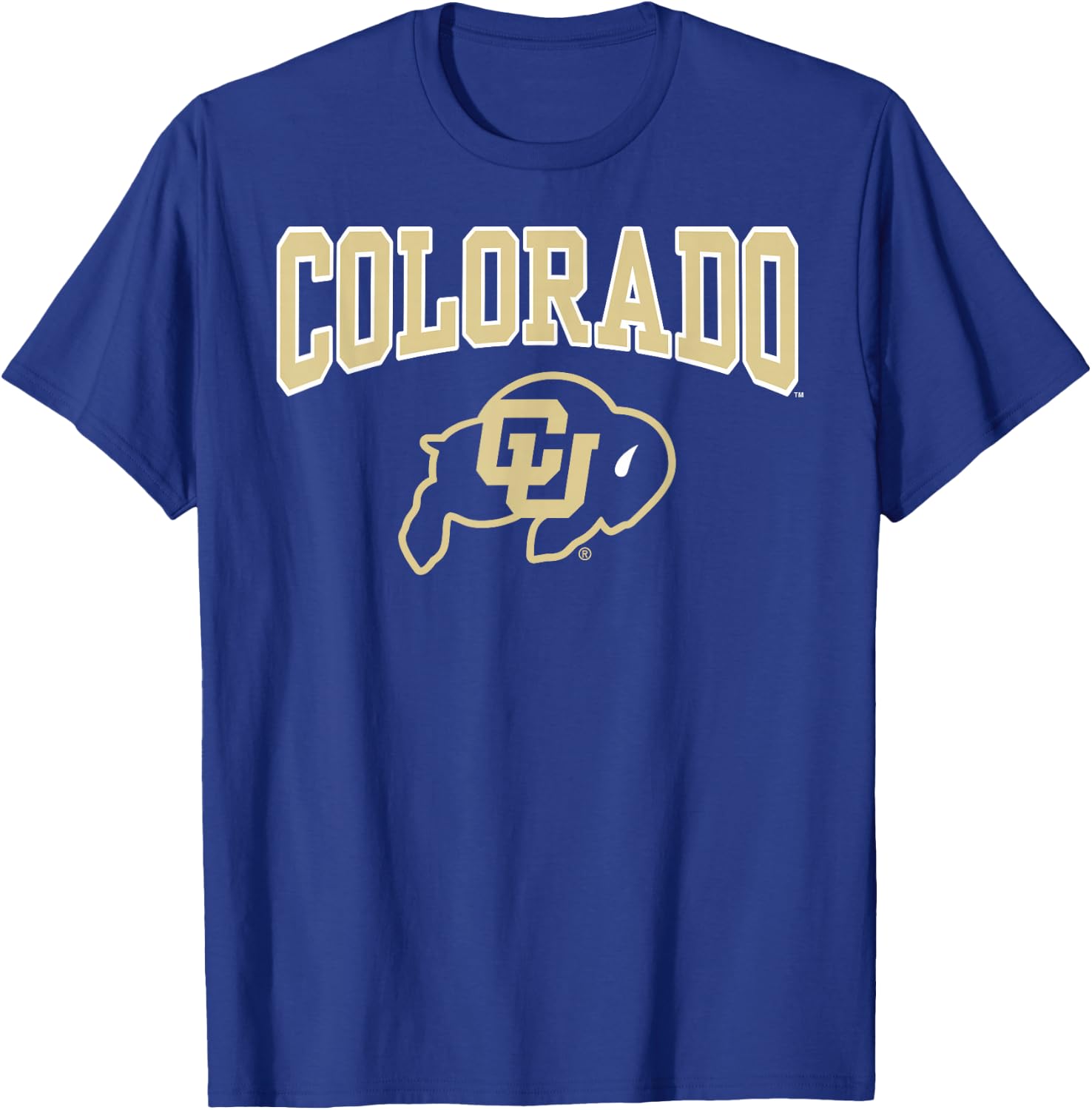 Elite Authentics Colorado Buffaloes Arched Logo Black Officially Licensed T-Shirt - T-Shirt | Royal