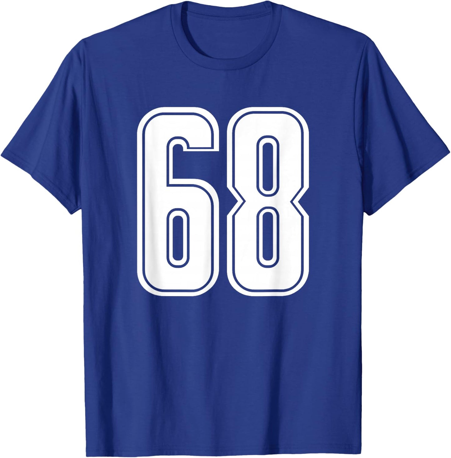 Number #68 White Sport Number 68 T-Shirt - T-Shirt | Royal