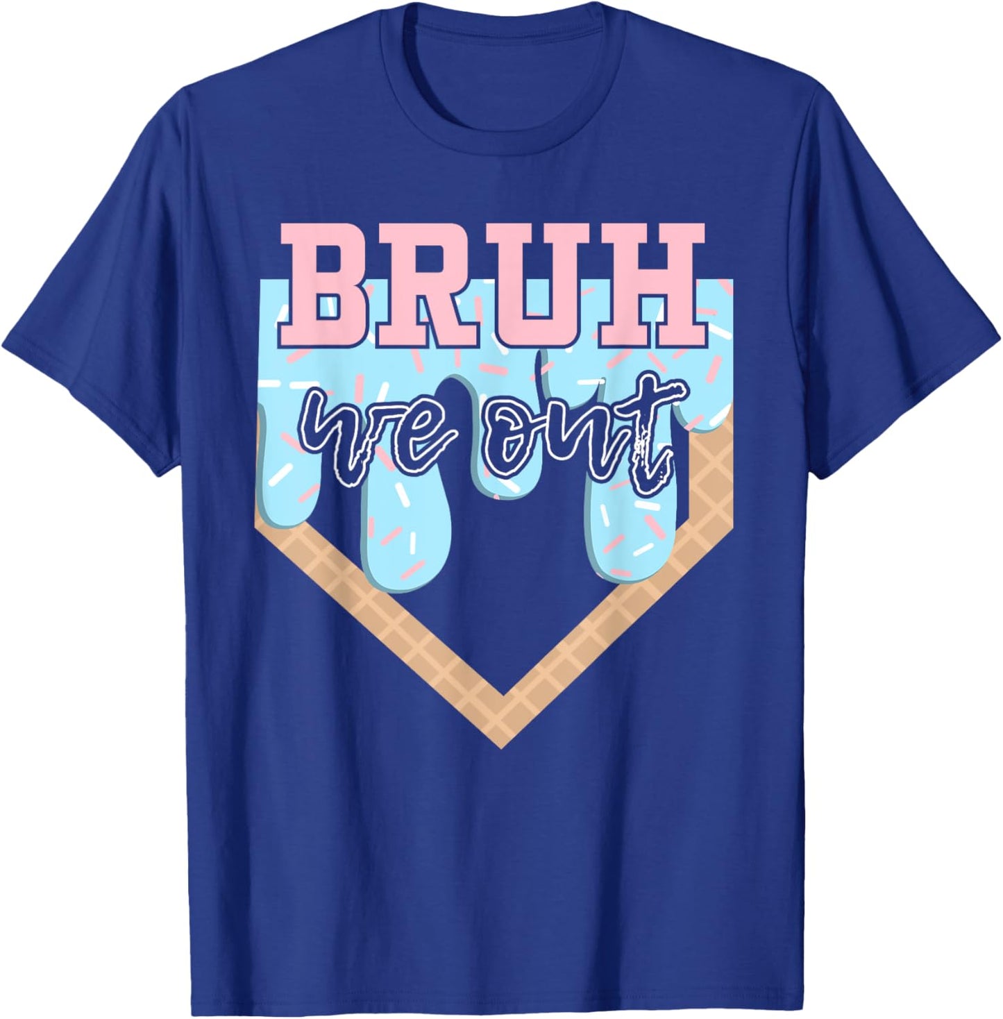 Bruh We Out Baseball Drip Boys Last Day Of School Summer T-Shirt - T-Shirt | Royal