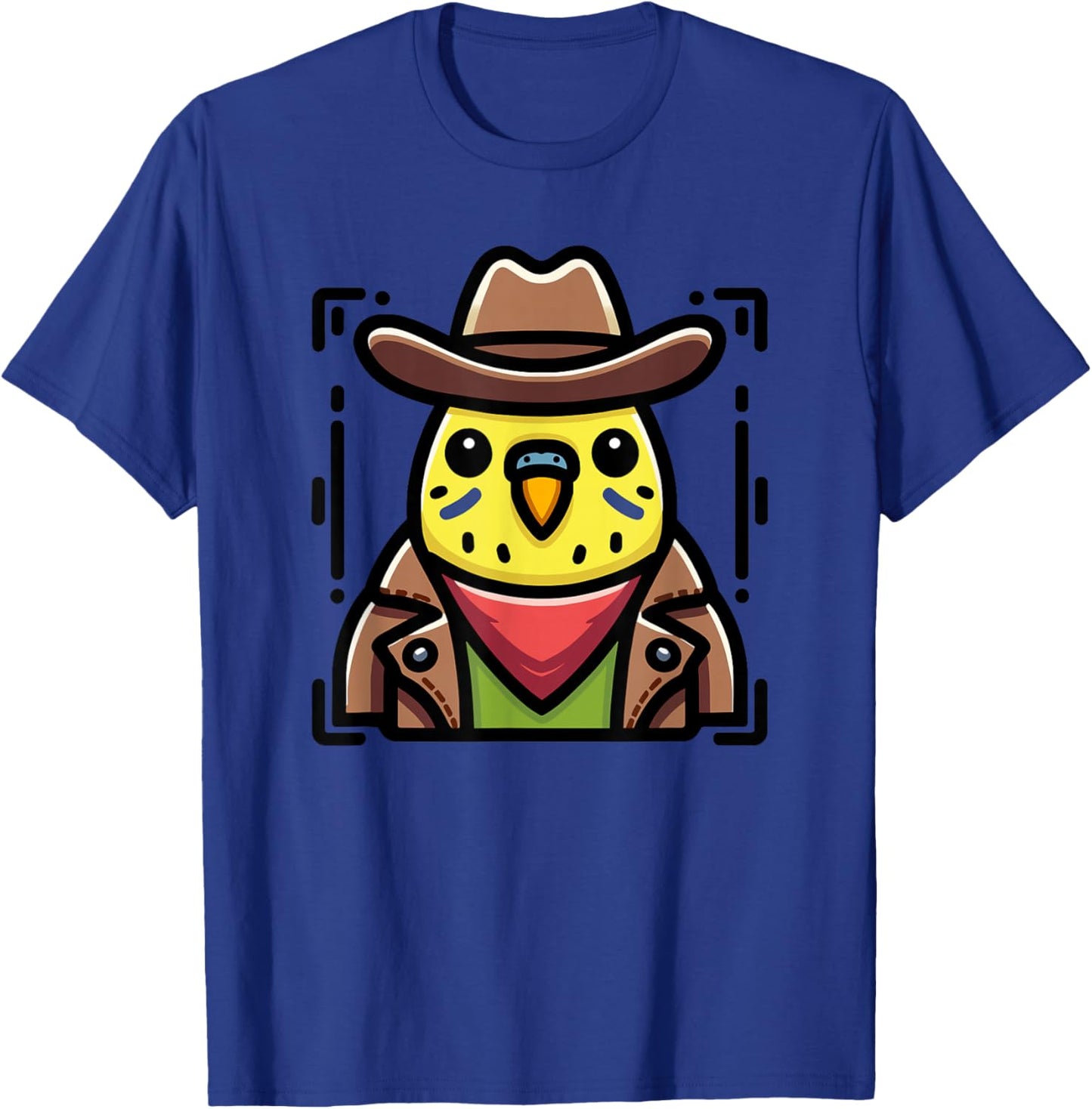 Cowboy Parakeet Bird Western Theme Funny Graphic T-Shirt - T-Shirt | Royal