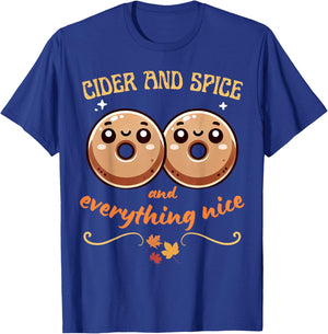 Cider and Spice - Apple Cider Donuts Fall Cute Autumn T-Shirt - T-Shirt | Royal