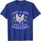 Just a Girl who Loves Chickens Shirt Cute Chicken Kids Women T-Shirt - T-Shirt | Royal