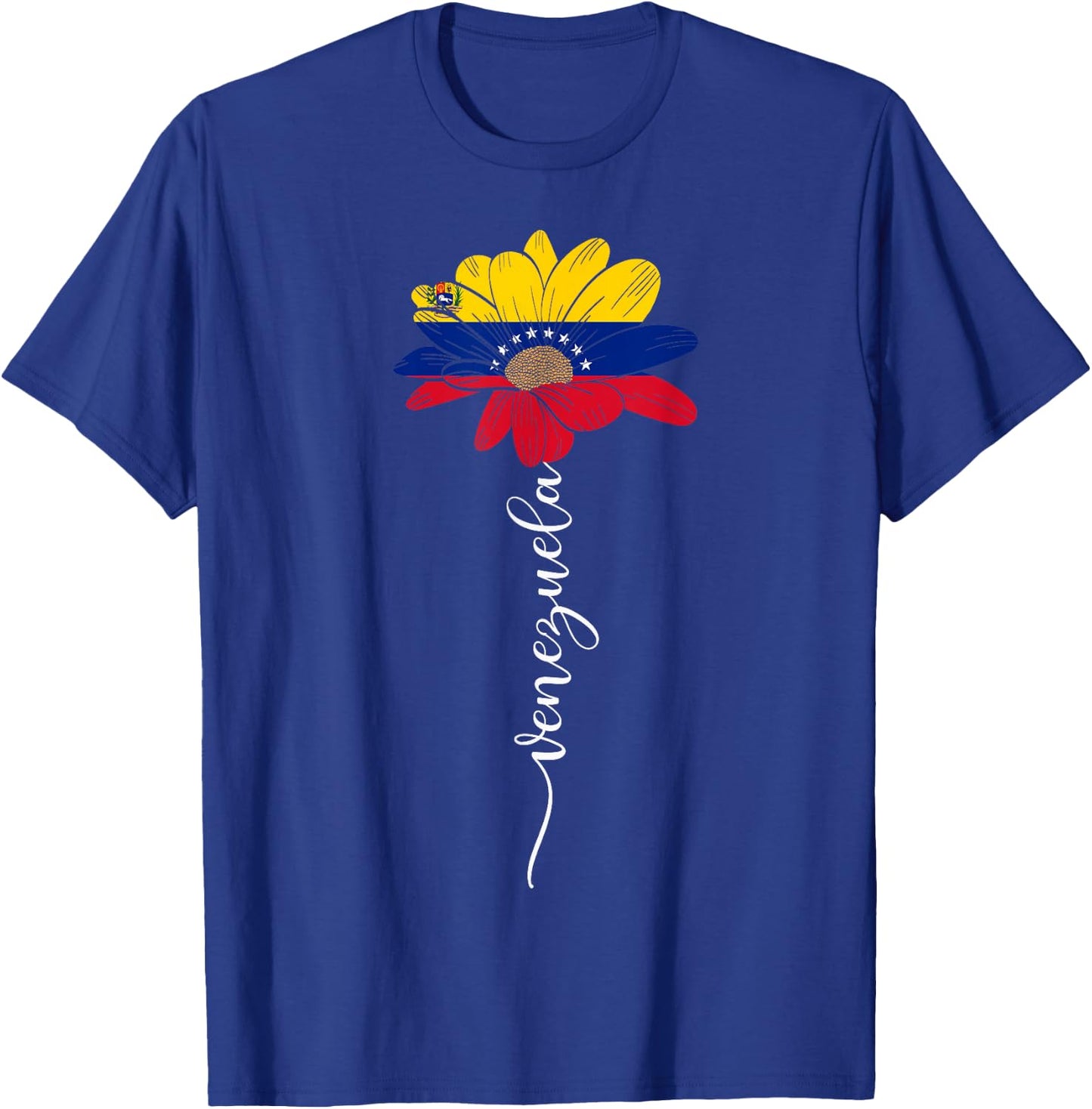 Venezuela Flag Sunflower Vintage Venezuelans Lover T-Shirt - T-Shirt | Royal