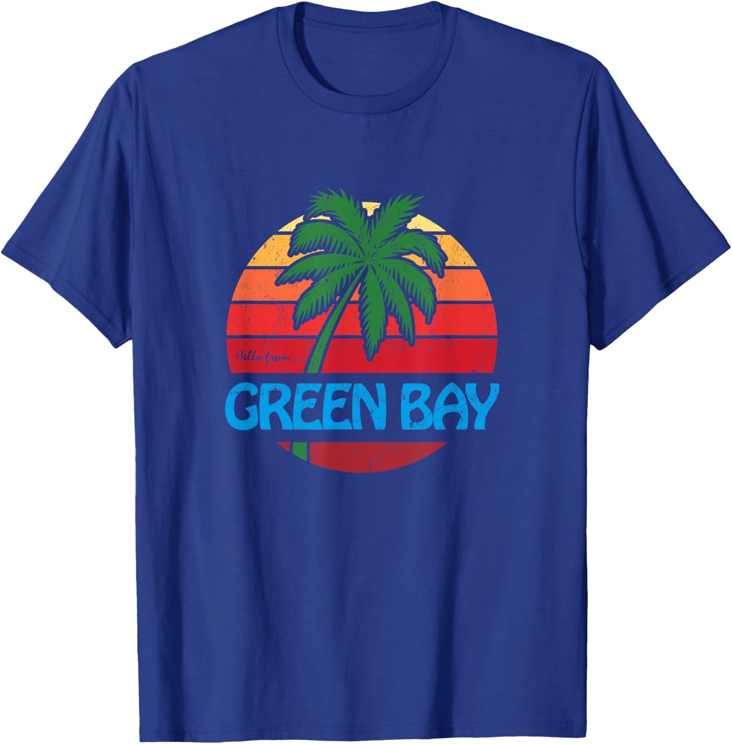 Green Bay Summer Palm Tree Beach Souvenir T-Shirt - T-Shirt | Royal