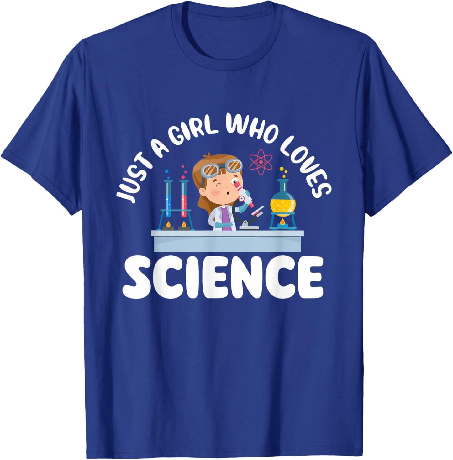 Just A Girl Who Loves Science - Biology Lover Science Fan T-Shirt - T-Shirt | Royal