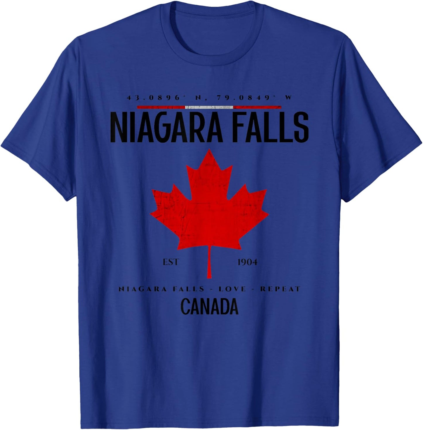 Niagara Falls Souvenir Canadian Flag T-Shirt - T-Shirt | Royal