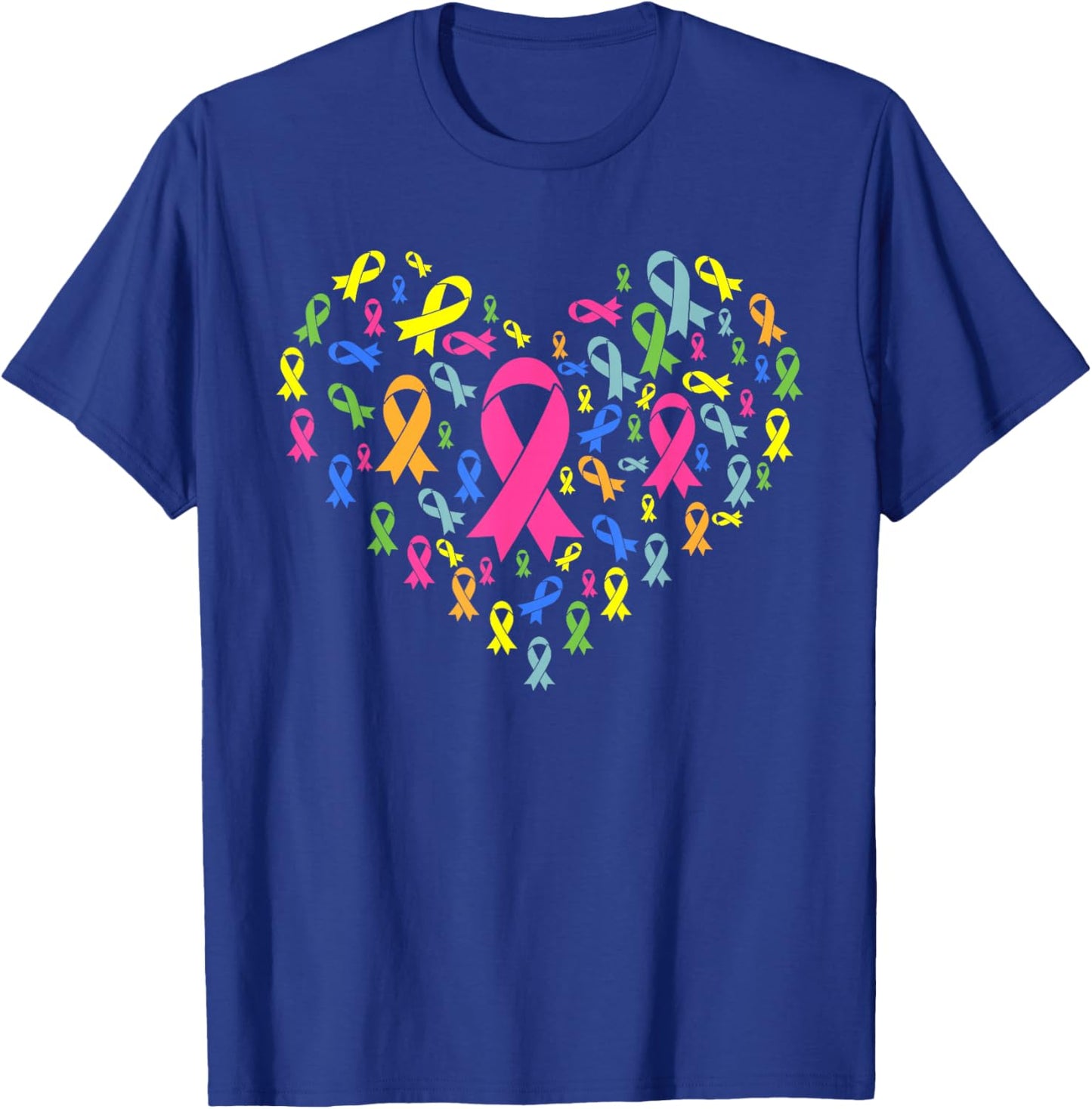 Cancer Sucks in Every Color Cancer Ribbon Colors T-Shirt - T-Shirt | Royal