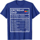 Eritrean Dad Nutrition Facts National Pride Gift Dad T-Shirt - T-Shirt | Royal