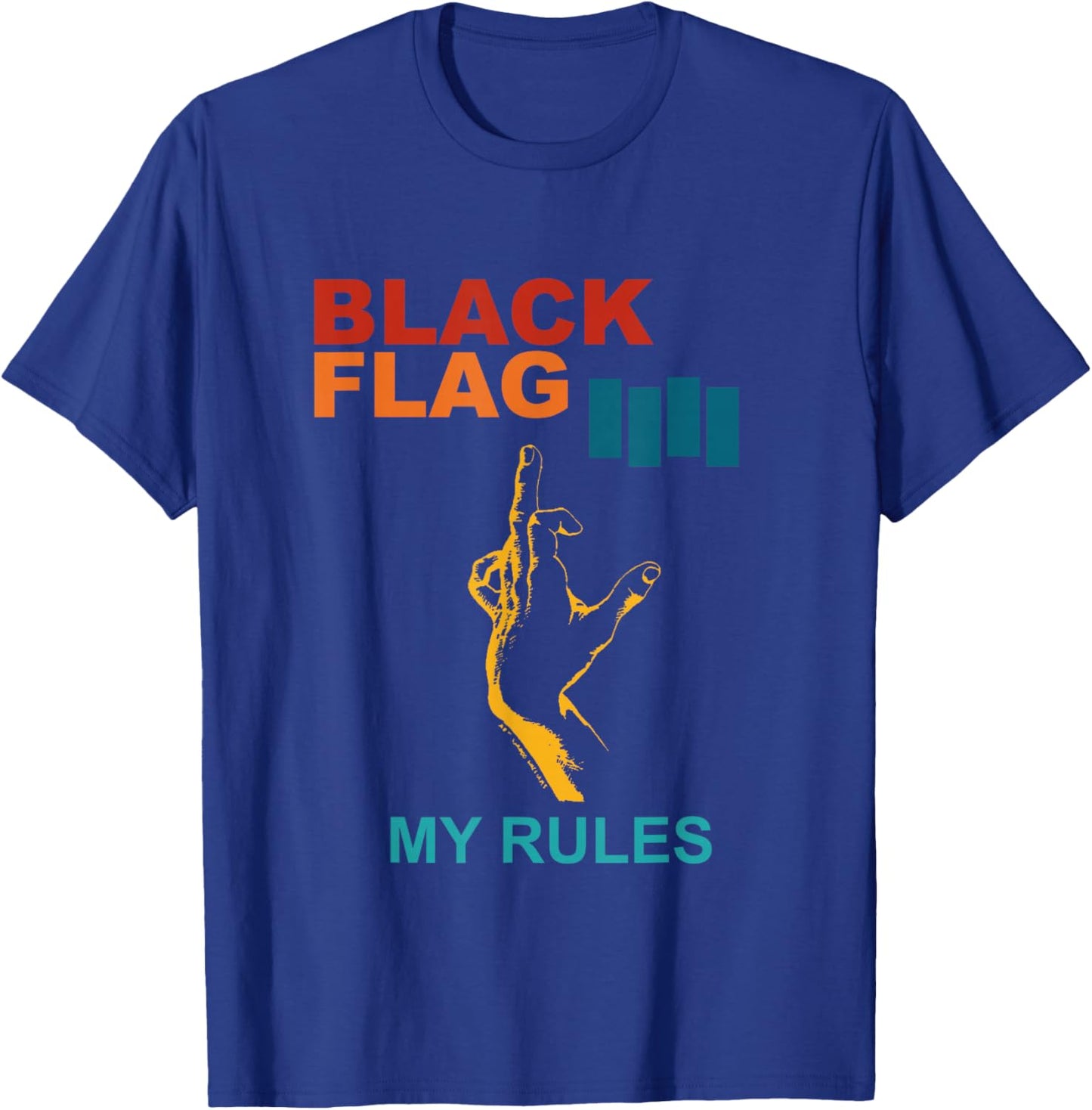 Black Flag My Rules Retro T-Shirt - T-Shirt | Royal