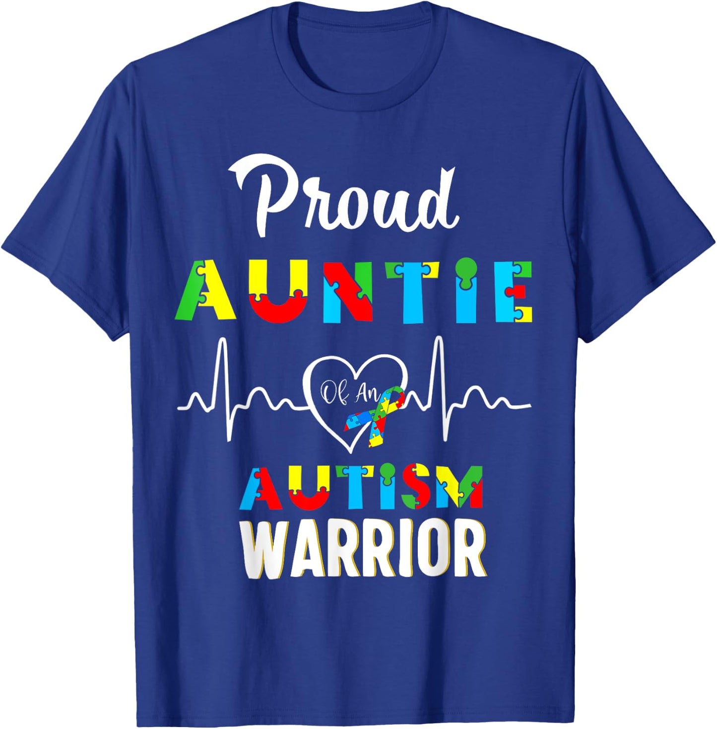 proud autism Auntie Autism awareness warrior matching family T-Shirt - T-Shirt | Royal