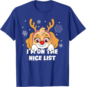Paw Patrol Skye Nice Christmas List T-Shirt - T-Shirt | Royal