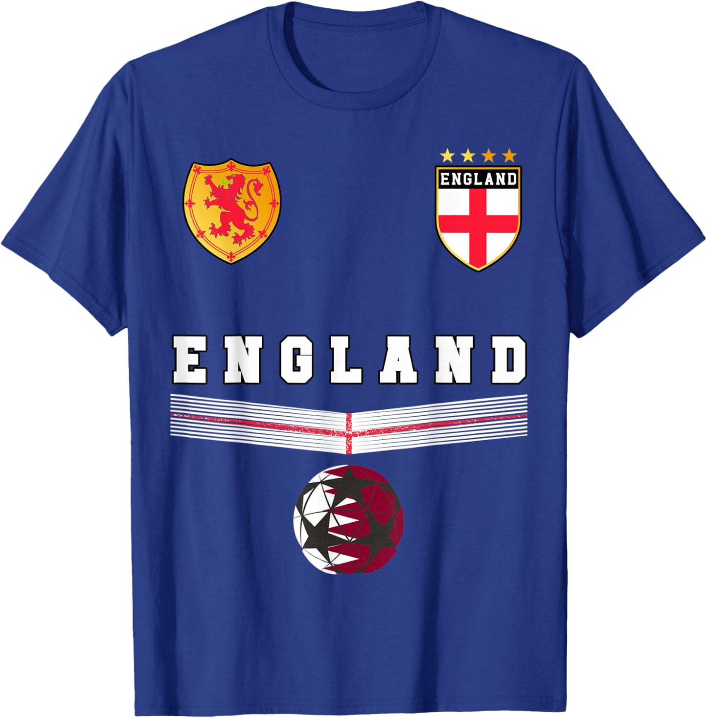 England Soccer Fans Jersey English Flag Football Lovers T-Shirt - T-Shirt | Royal