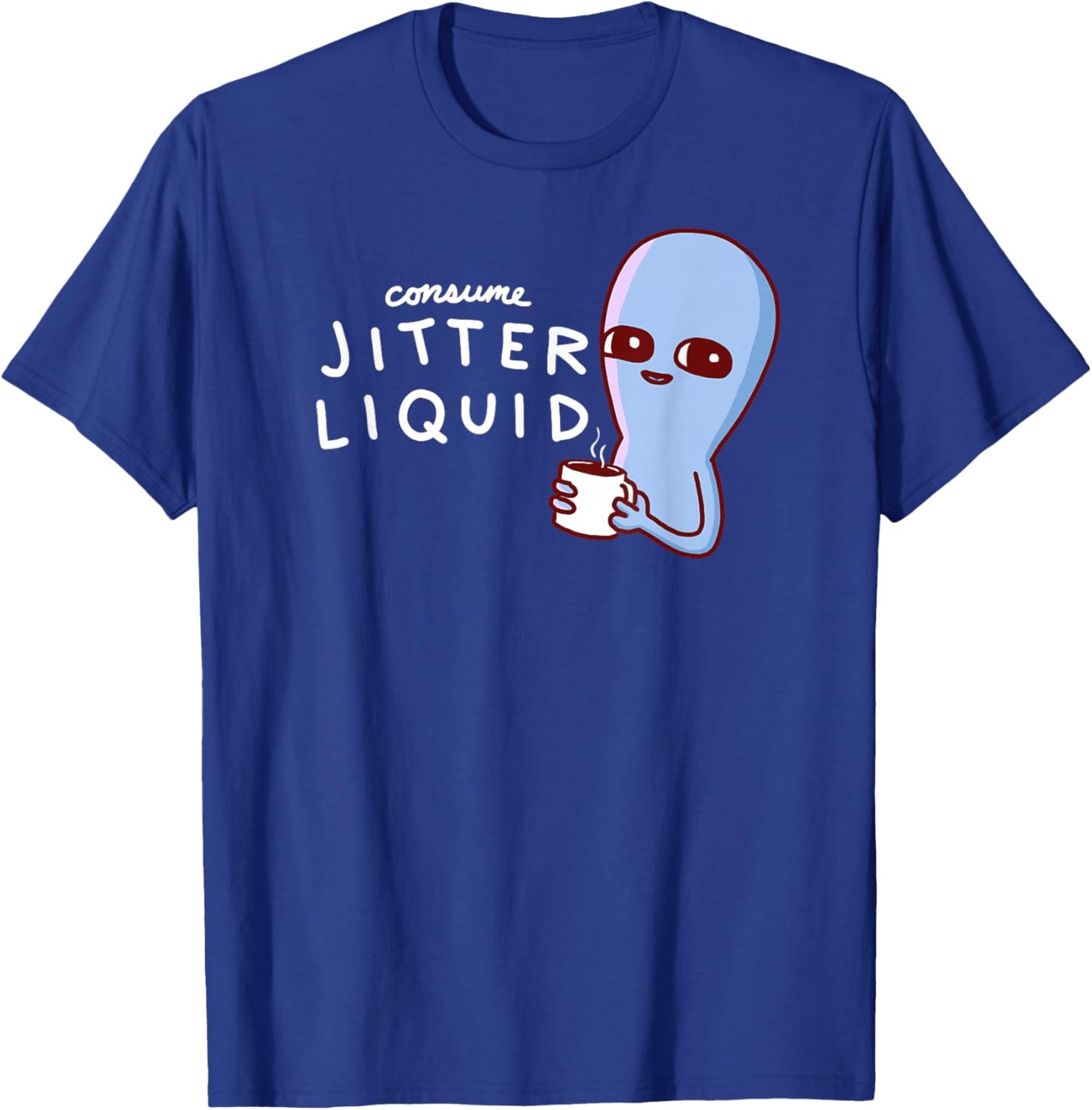 Threadless Nathan W. Pyle Jitter Liquid Graphic T-Shirt - T-Shirt | Royal