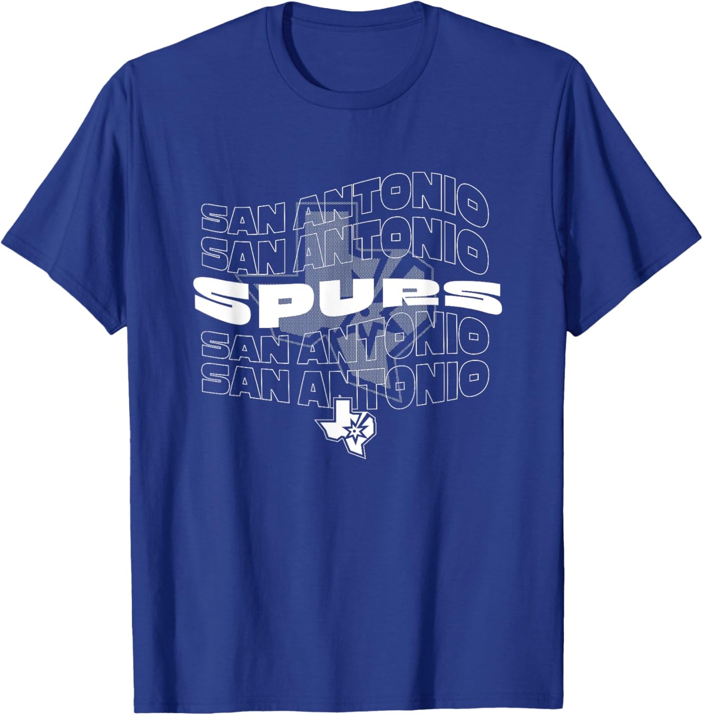 NBA San Antonio Spurs Wave Outline Team Logo T-Shirt - T-Shirt | Royal