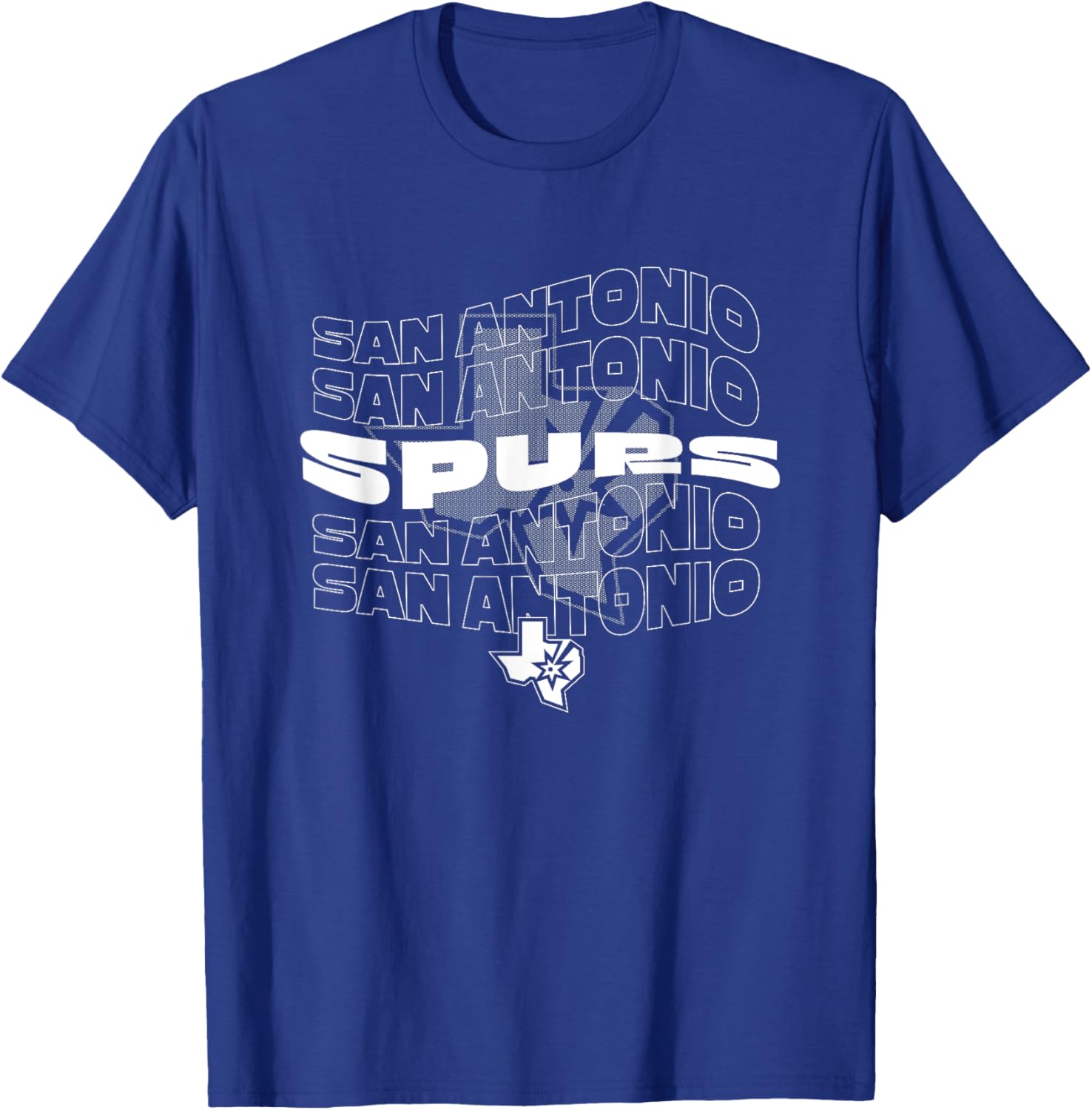 NBA San Antonio Spurs Wave Outline Team Logo T-Shirt - T-Shirt | Royal