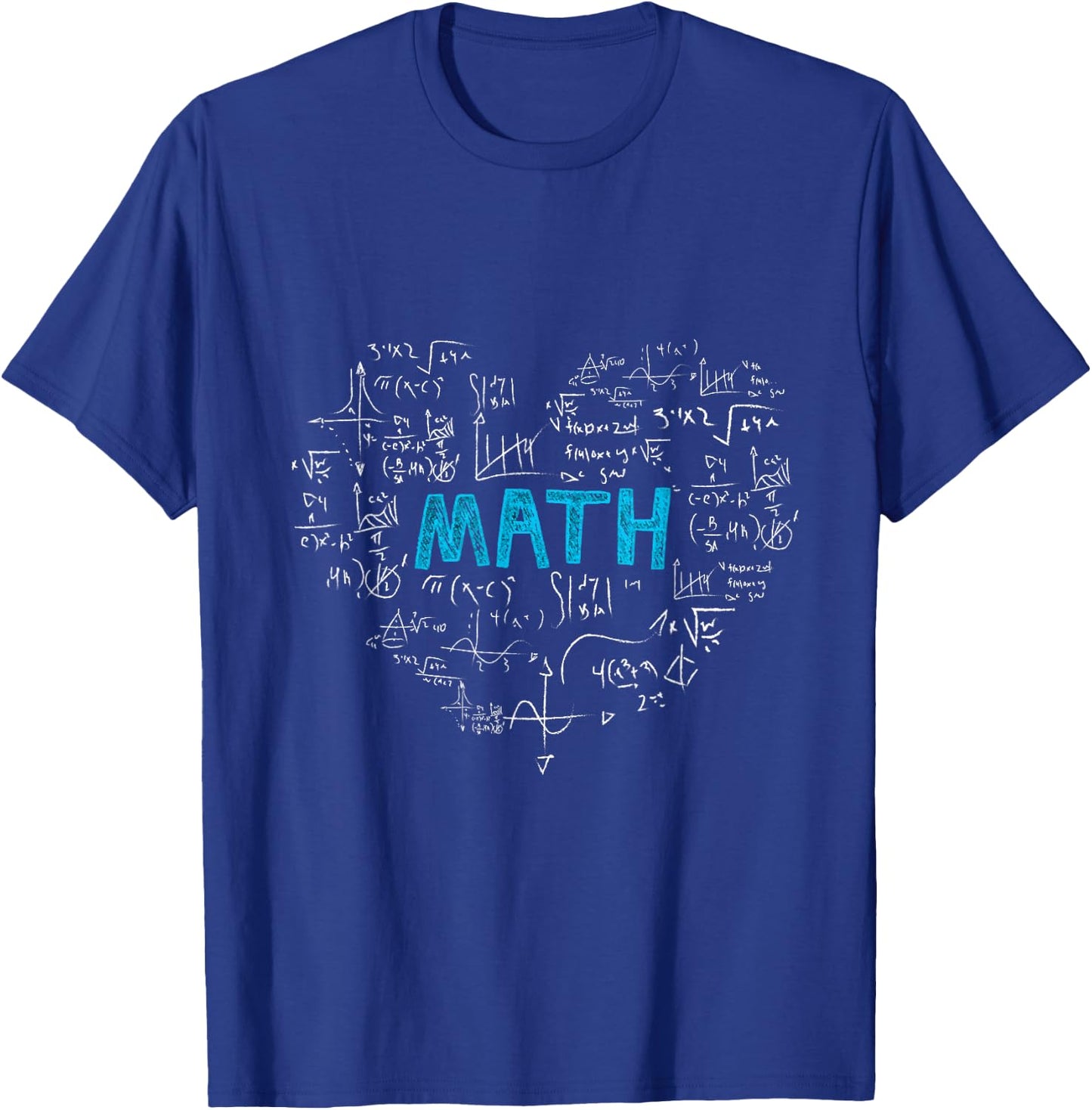 math lover heart Mathematics Geek gift kids boys men teacher T-Shirt - T-Shirt | Royal