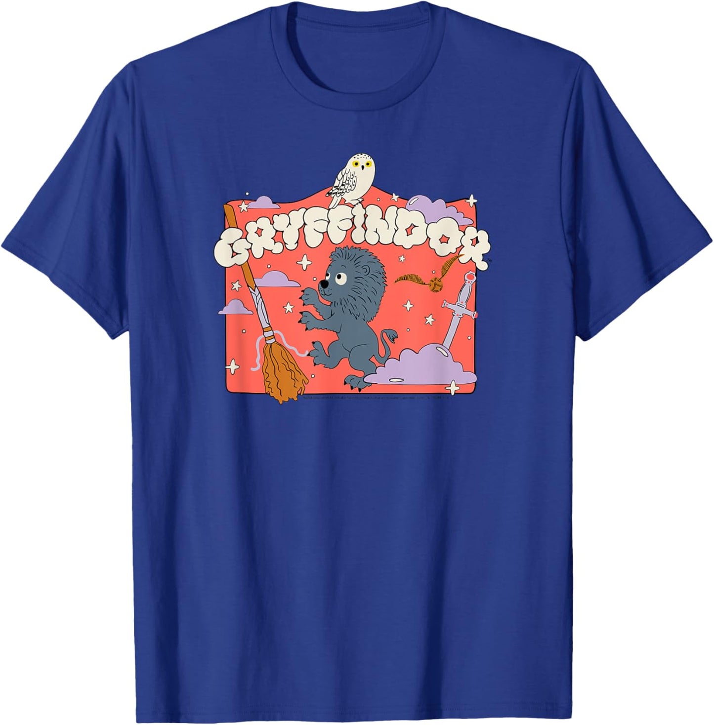 Amazon Essentials Harry Potter Hogwarts Gryffindor House Cartoon Scene T-Shirt - T-Shirt | Royal