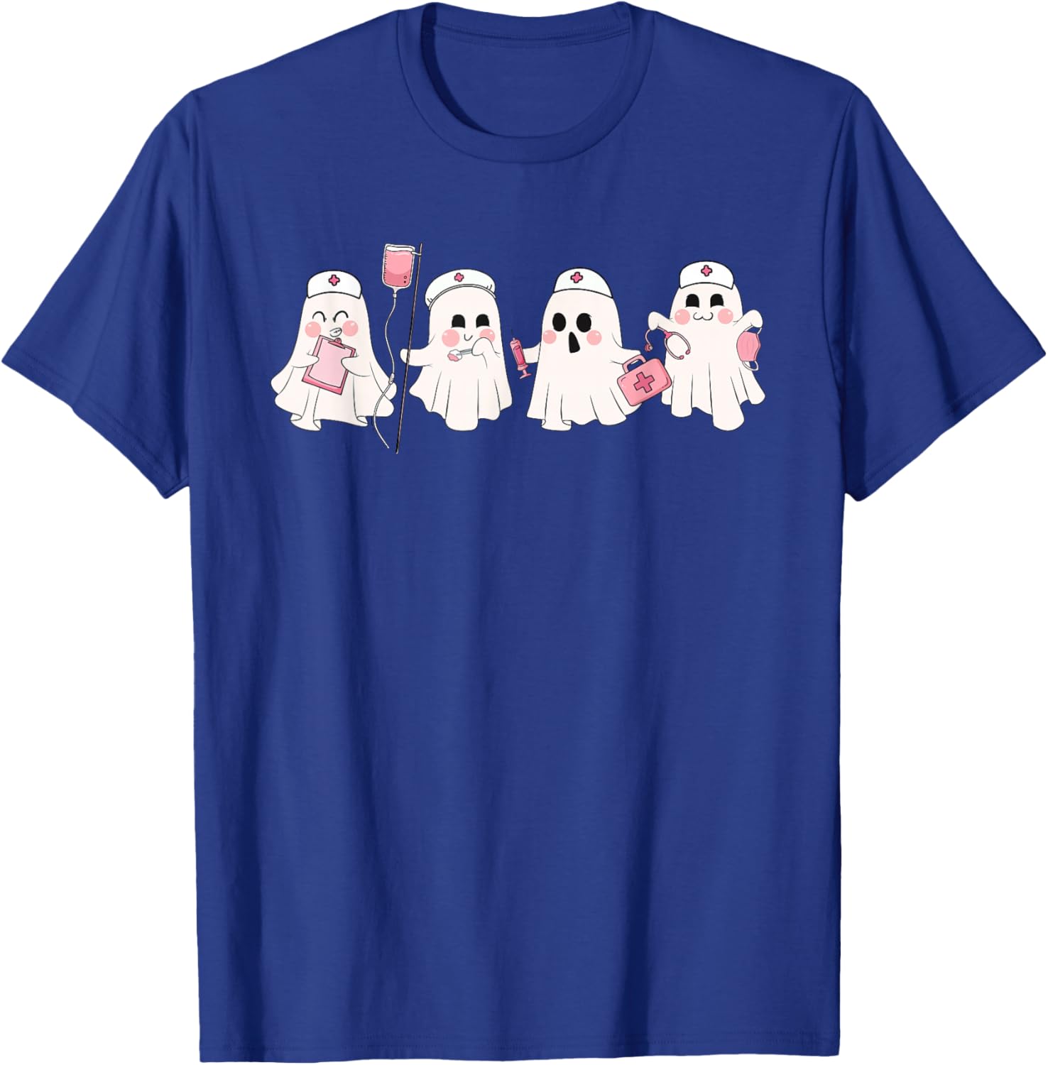 Funny Ghost Spooky Nurse Halloween Cute RN Nurse T-Shirt - T-Shirt | Royal