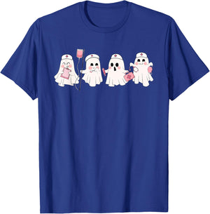 Funny Ghost Spooky Nurse Halloween Cute RN Nurse T-Shirt - T-Shirt | Royal