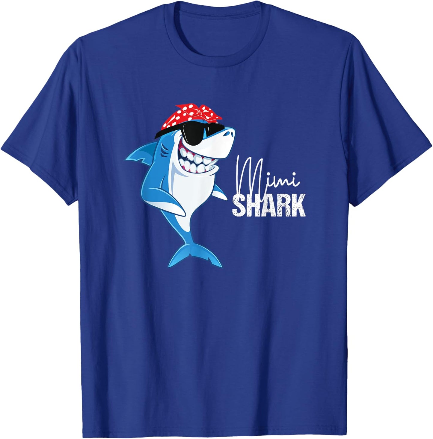 Funny Mimi Shark Wearing Sunglasses Bandana Grandma Women T-Shirt - T-Shirt | Royal