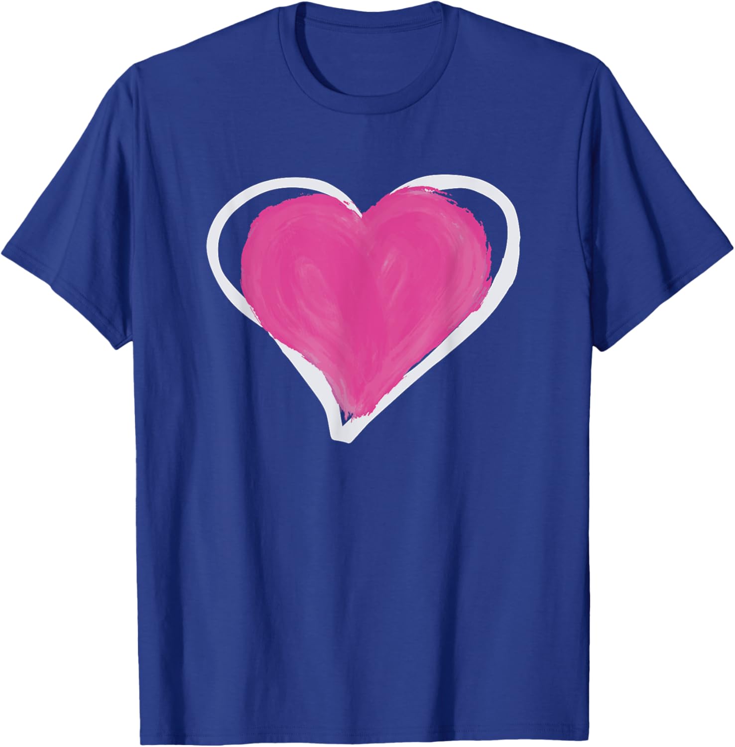 Pink and White Heart, Double Heart Valentine T-Shirt - T-Shirt | Royal