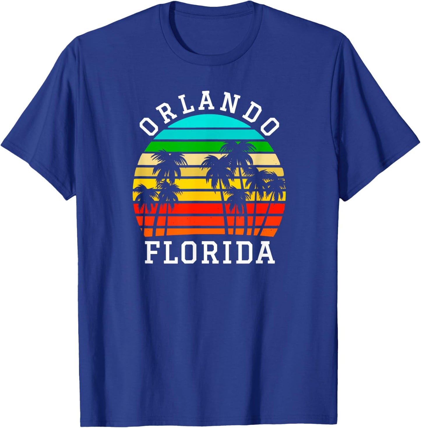 Orlando Florida Shirt Matching Florida Palm Trees Sunset T-Shirt - T-Shirt | Royal