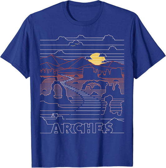 Vintage Retro Arches National Park - Delicate Arch Moab Utah T-Shirt - T-Shirt | Royal