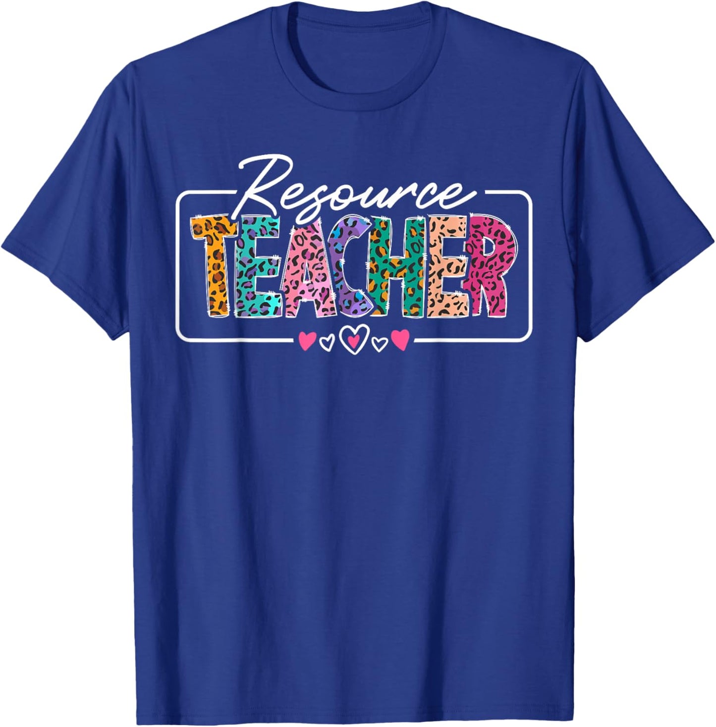 Resource Teacher Appreciation Heart Leopard Women T-Shirt - T-Shirt | Royal