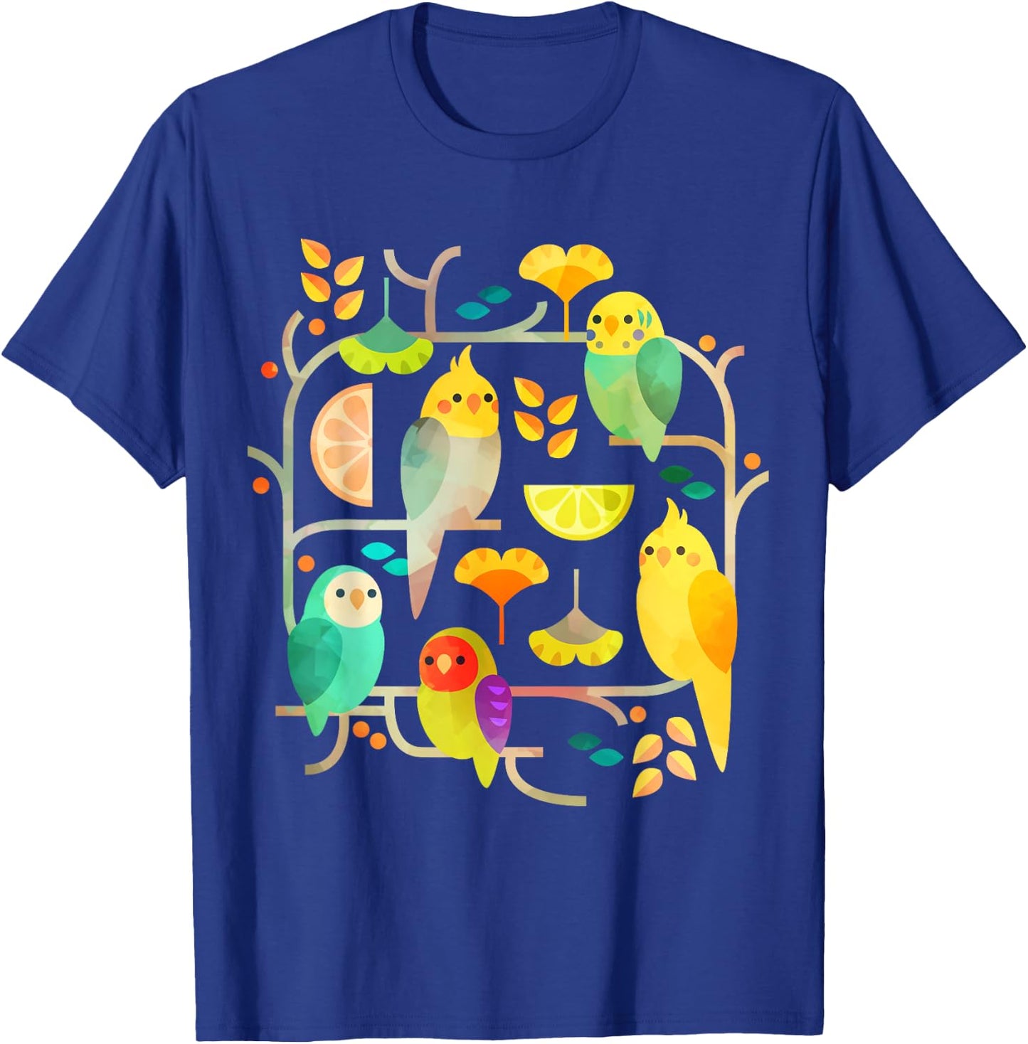 Summery Birdies Men Women T-Shirt - T-Shirt | Royal