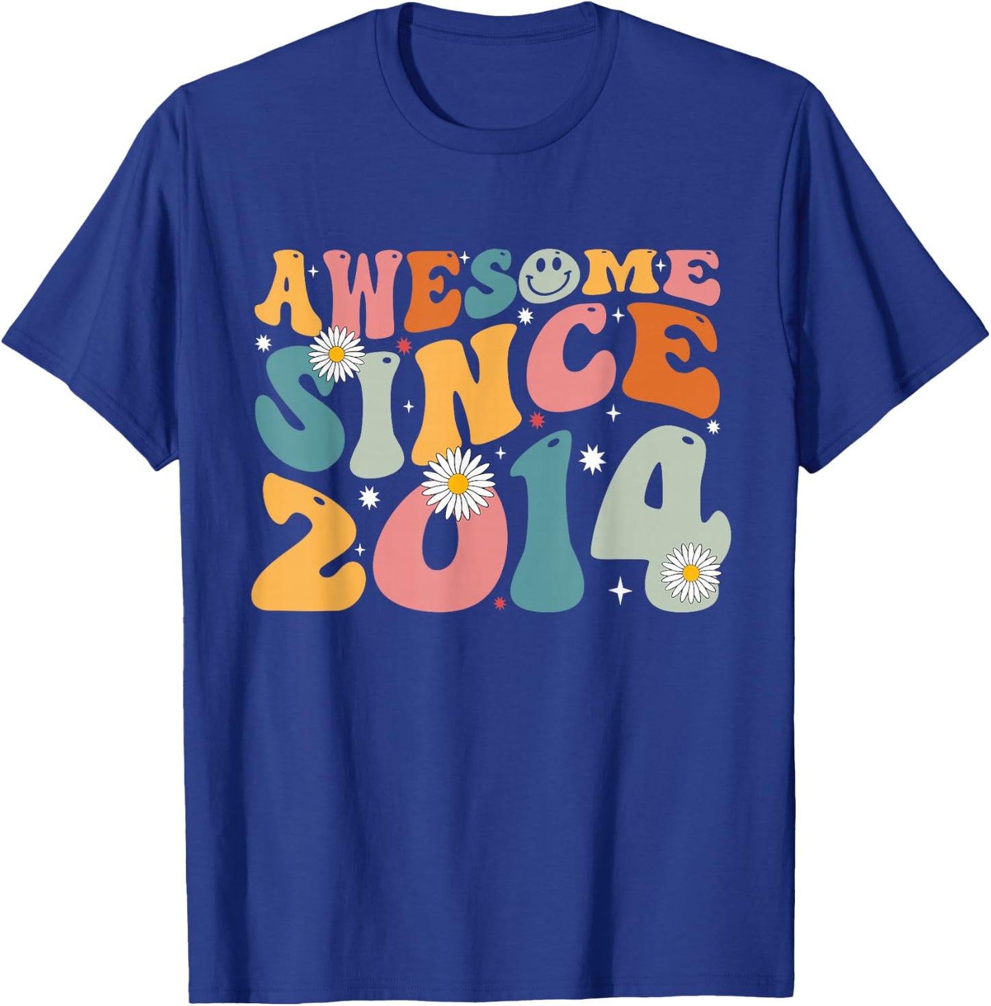 Awesome Since 2014 11th Birthday Retro Gifts Born in 2014 T-Shirt - T-Shirt | Royal