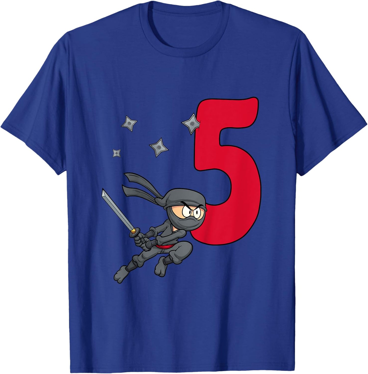Kids 5th Birthday Boy Gift Ninja Shirt For Boys five Years T-Shirt - T-Shirt | Royal