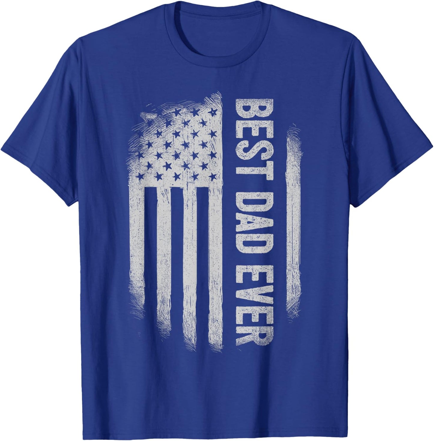 Best Dad Ever Funny Family Father's Day American Flag Men T-Shirt - T-Shirt | Royal