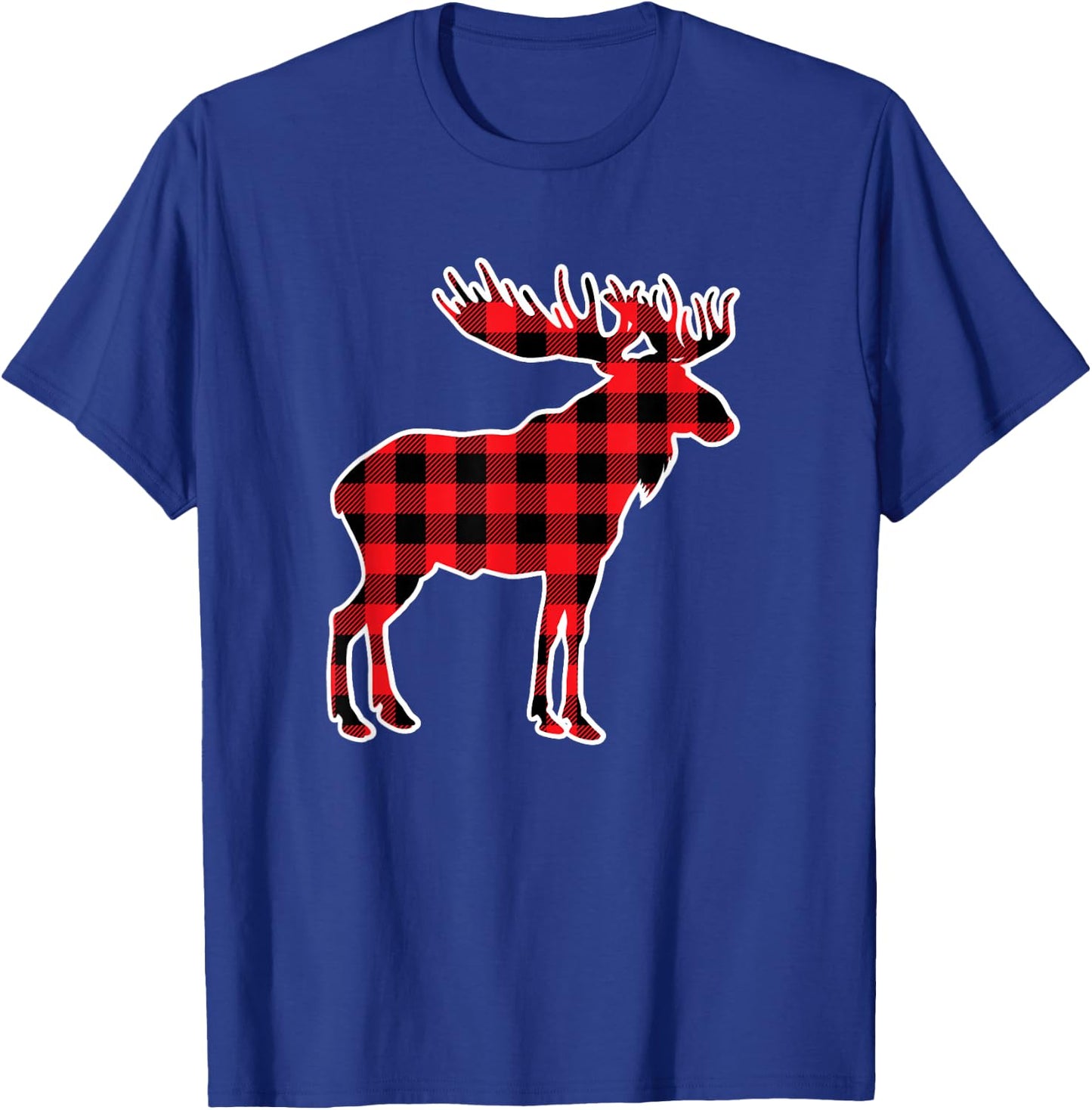 Moose Red Buffalo Plaid Matching Pajama Family T-Shirt - T-Shirt | Royal