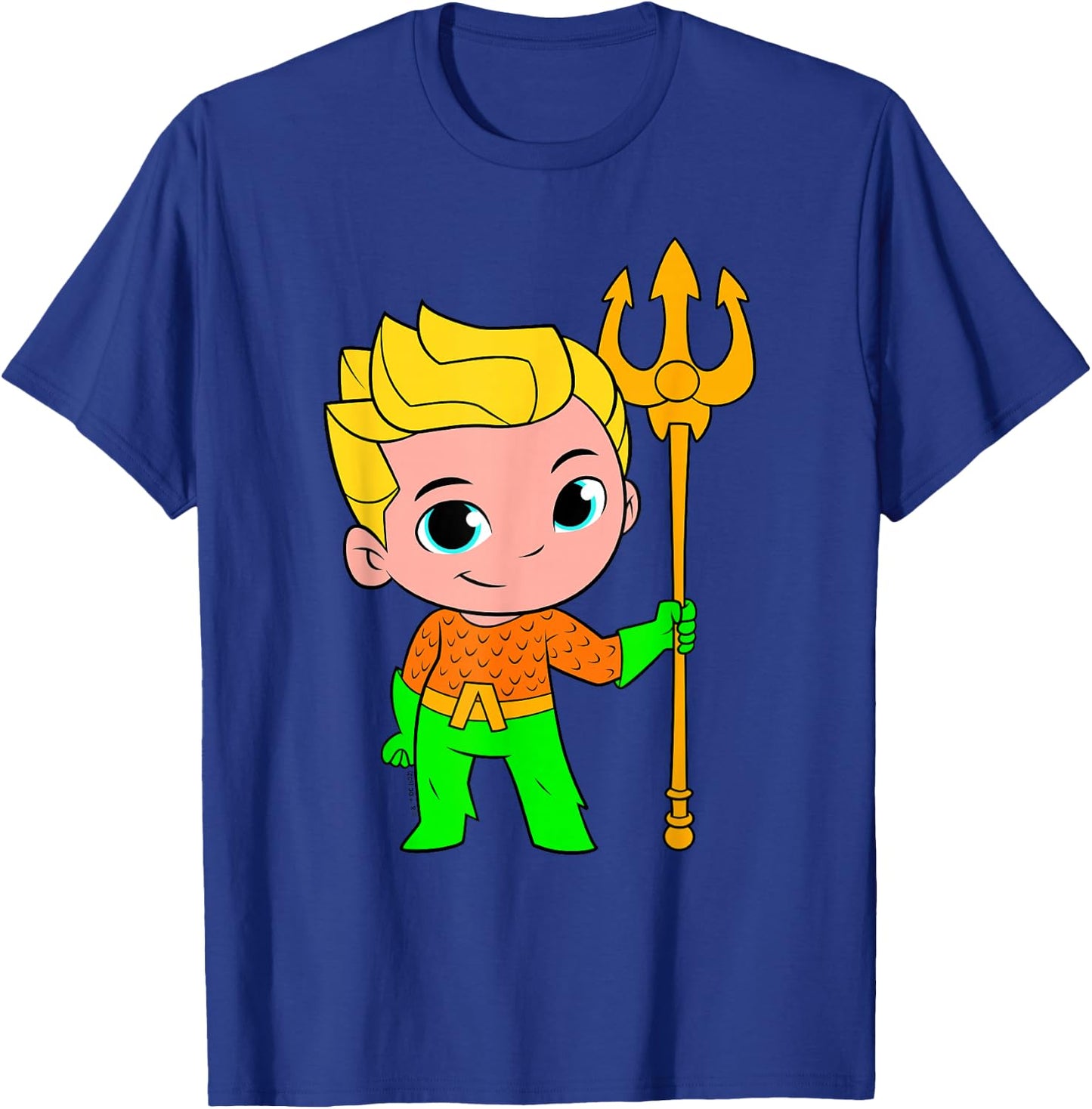 DC Super Friends Aquaman Big Character Portrait T-Shirt - T-Shirt | Royal