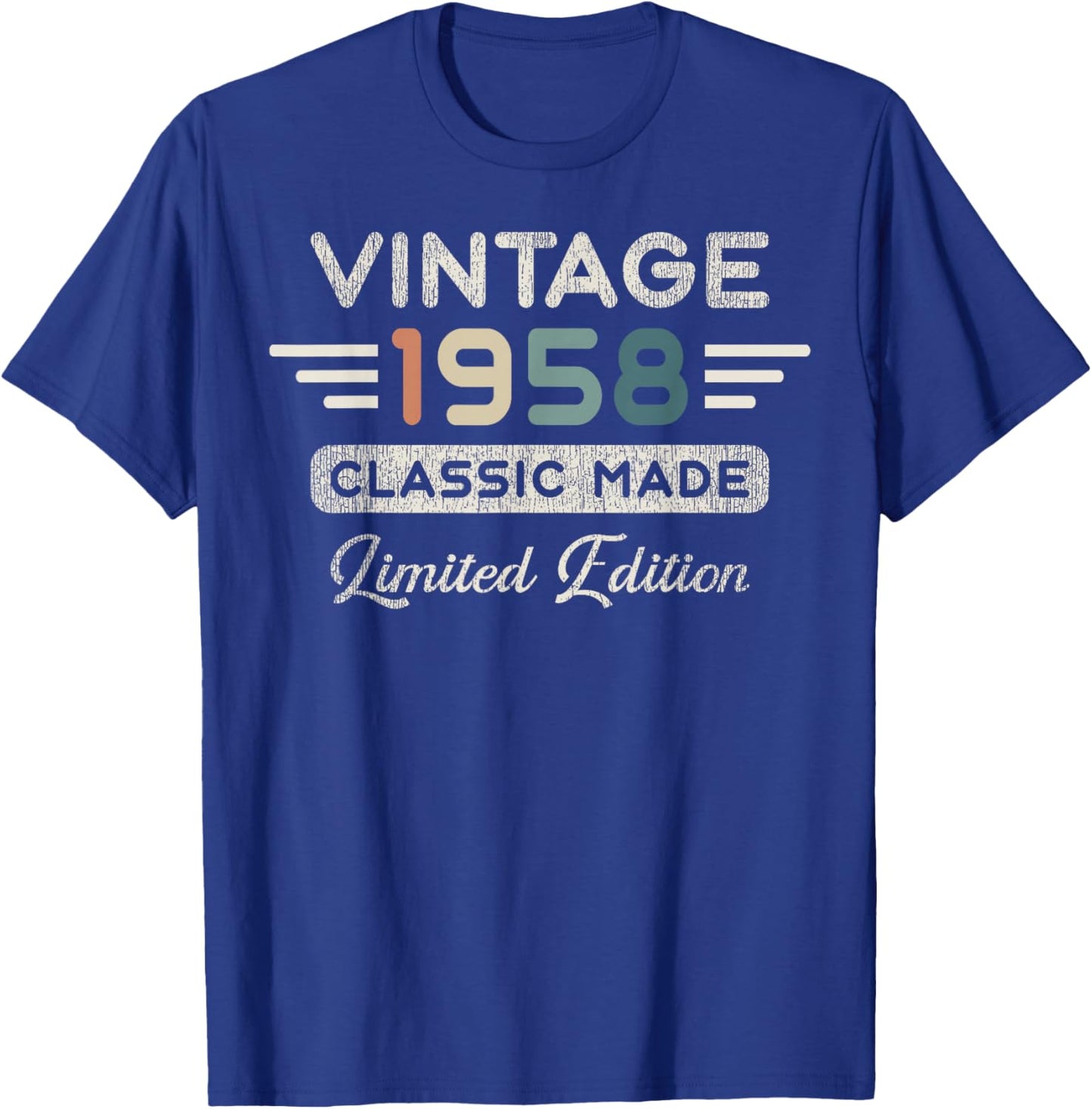 Vintage 1958 Limited Edition 68th Birthday T-Shirt - T-Shirt | Royal