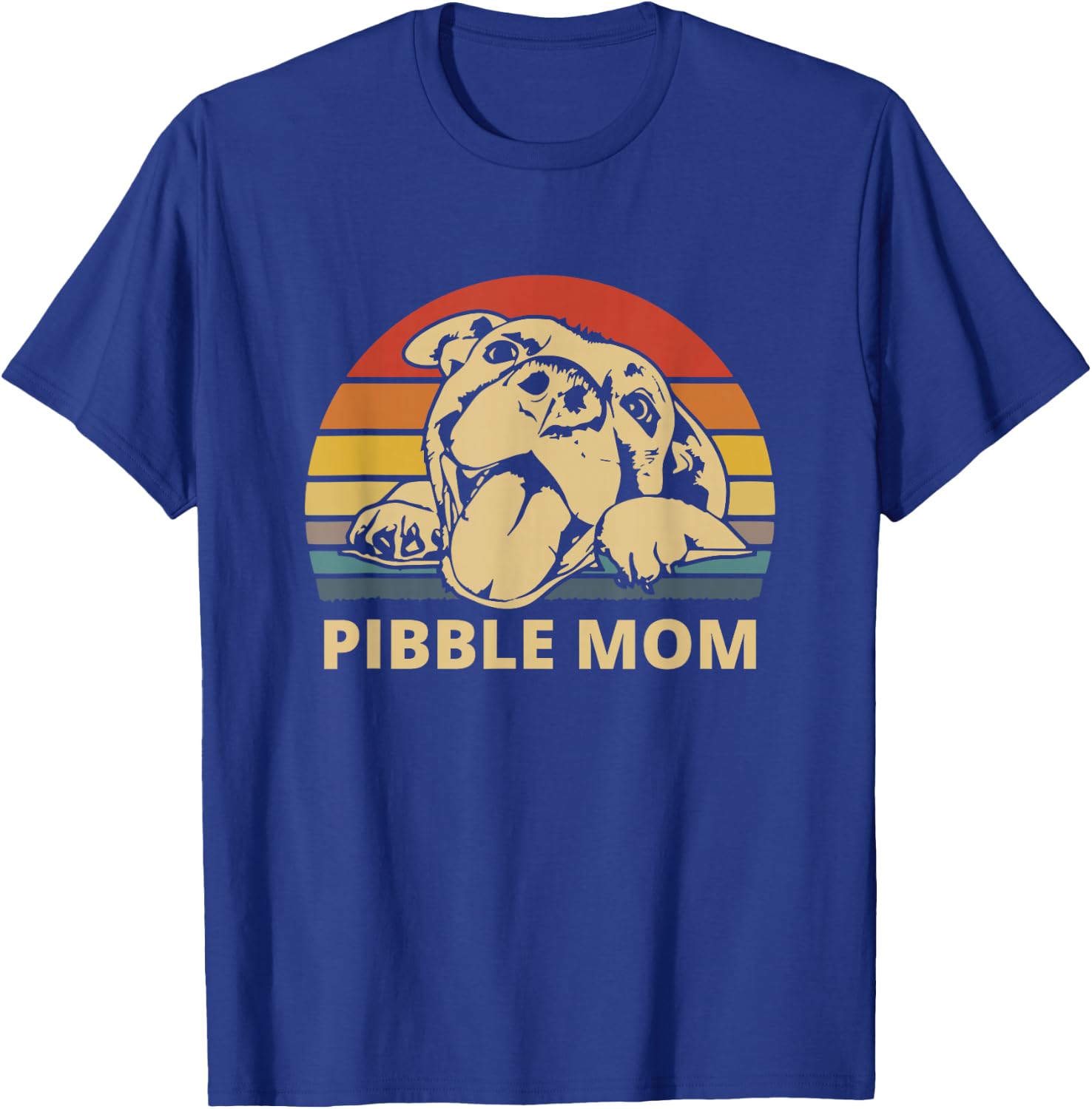 Pibble Mom - I Love My Pit Retro Vintage Pit Face Pitbull T-Shirt - T-Shirt | Royal