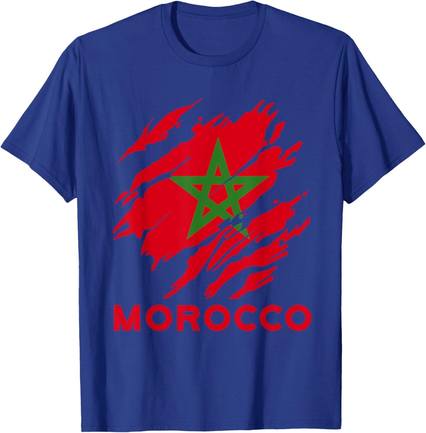 Marokko Flagge Vintage Stil Retro Marokko Fußball Mor T-Shirt - T-Shirt | Royal