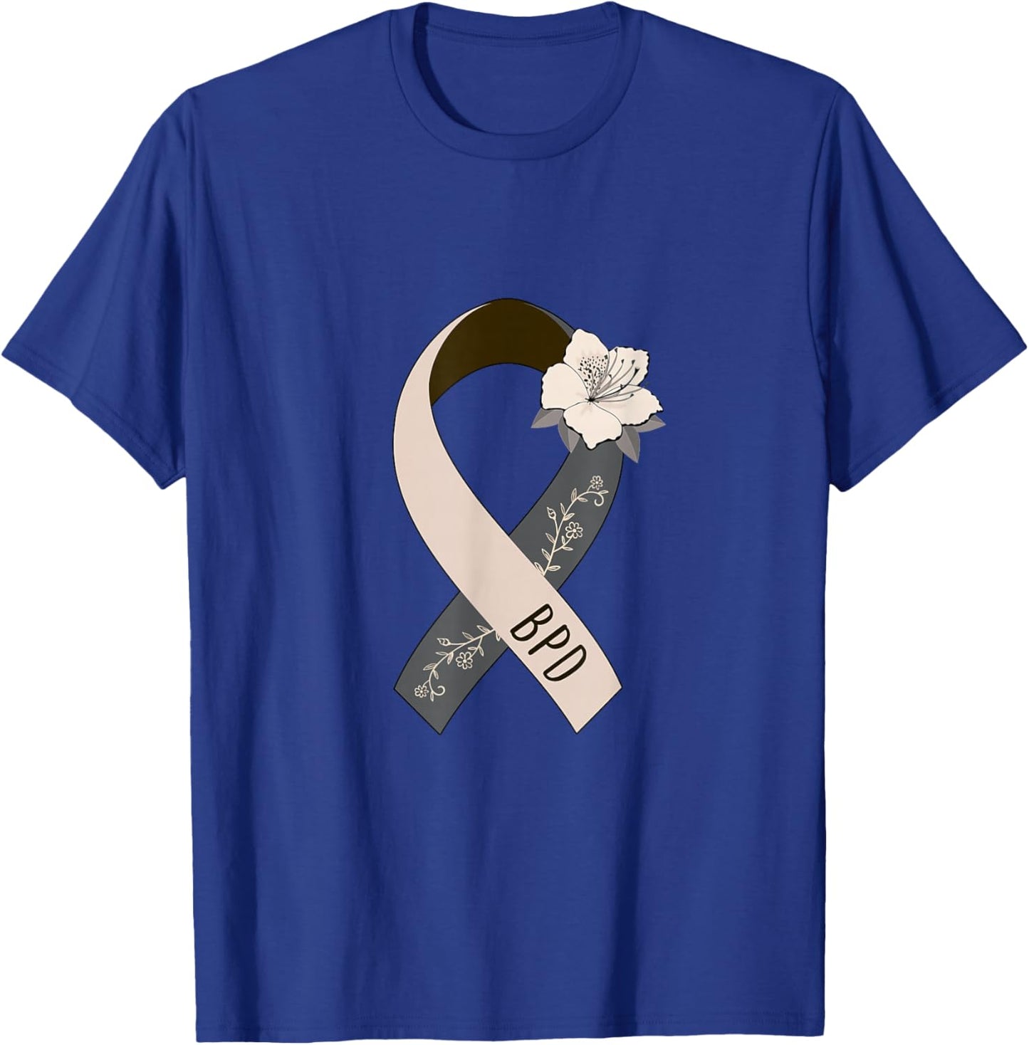 BPD Floral Awareness Ribbon T-Shirt - T-Shirt | Royal