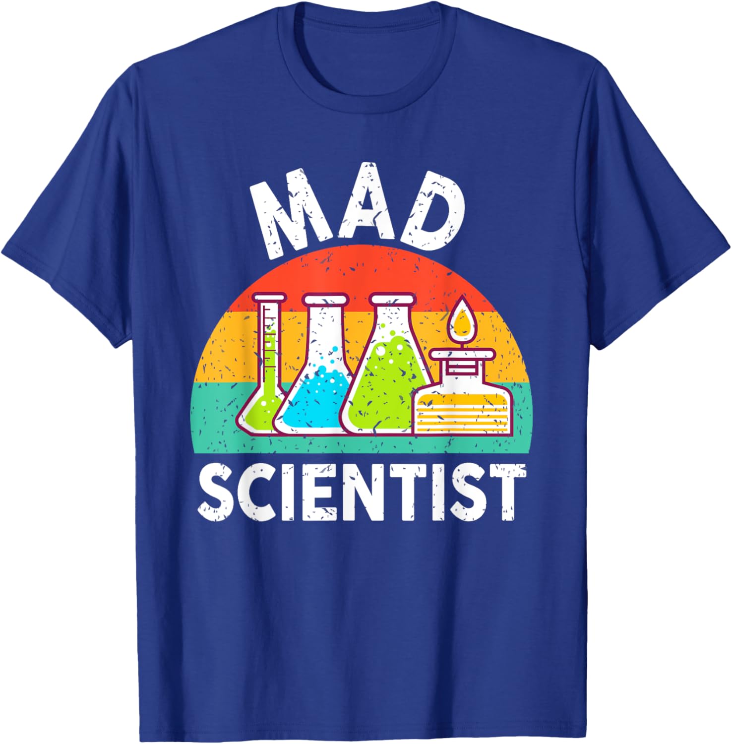 Mad Scientist Shirt Kids Youth Adult Science Teacher Funny T-Shirt - T-Shirt | Royal