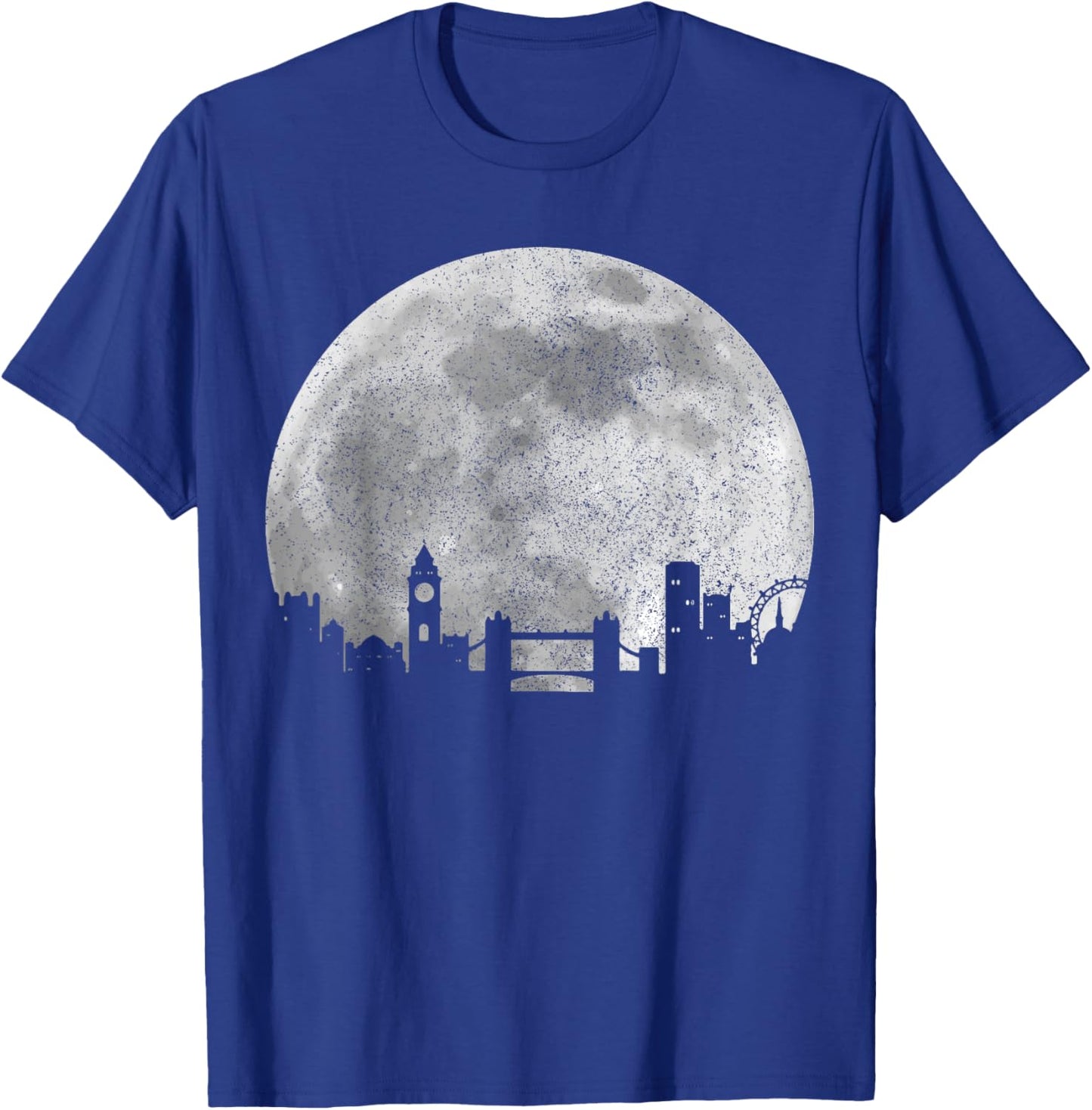 London Skyline Moon UK Vintage Great Britain England London T-Shirt - T-Shirt | Royal