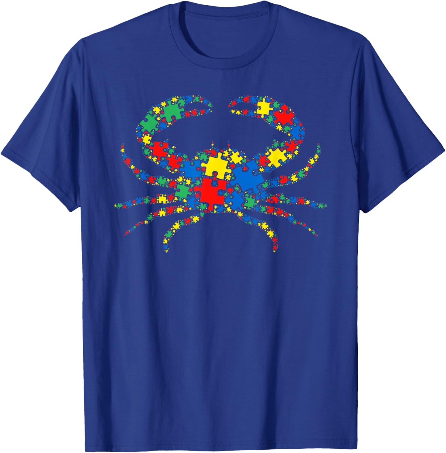 Crab Autism Puzzle Men Kids - Autism Awareness T-Shirt - T-Shirt | Royal