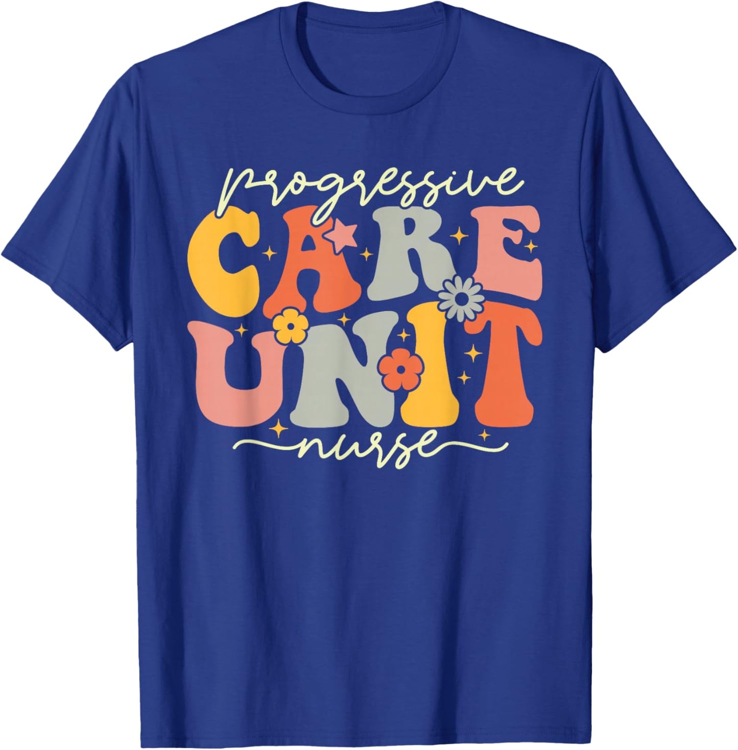 Progressive Care Unit Groovy PCU Nurse Emergency Room Nurse T-Shirt - T-Shirt | Royal