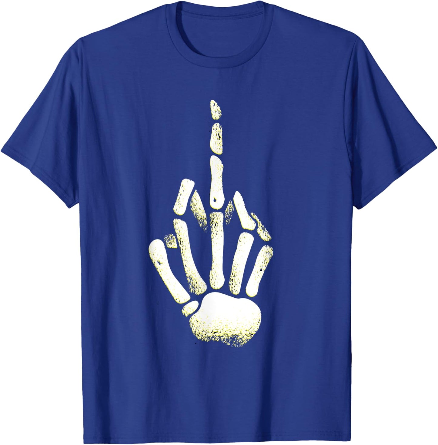 Halloween Skeleton Middle Finger Hand Fuck off T-Shirt - T-Shirt | Royal