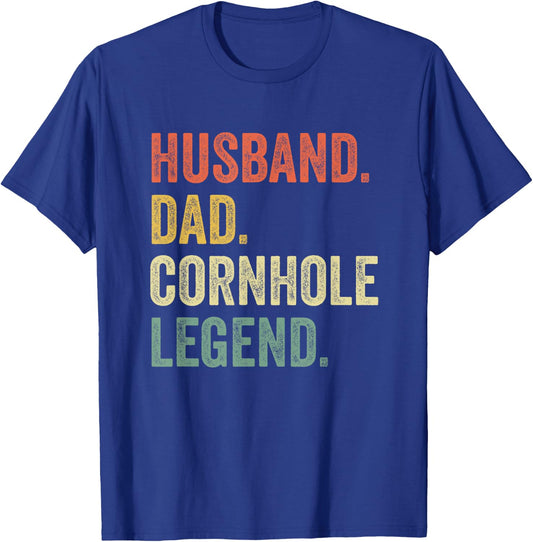 Cornhole Shirt Vintage Funny Gift Husband Dad Legend T-Shirt - T-Shirt | Royal