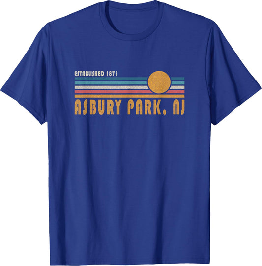Asbury Park NJ Souvenir - New Jersey Vacation Memorabilia T-Shirt - T-Shirt | Royal