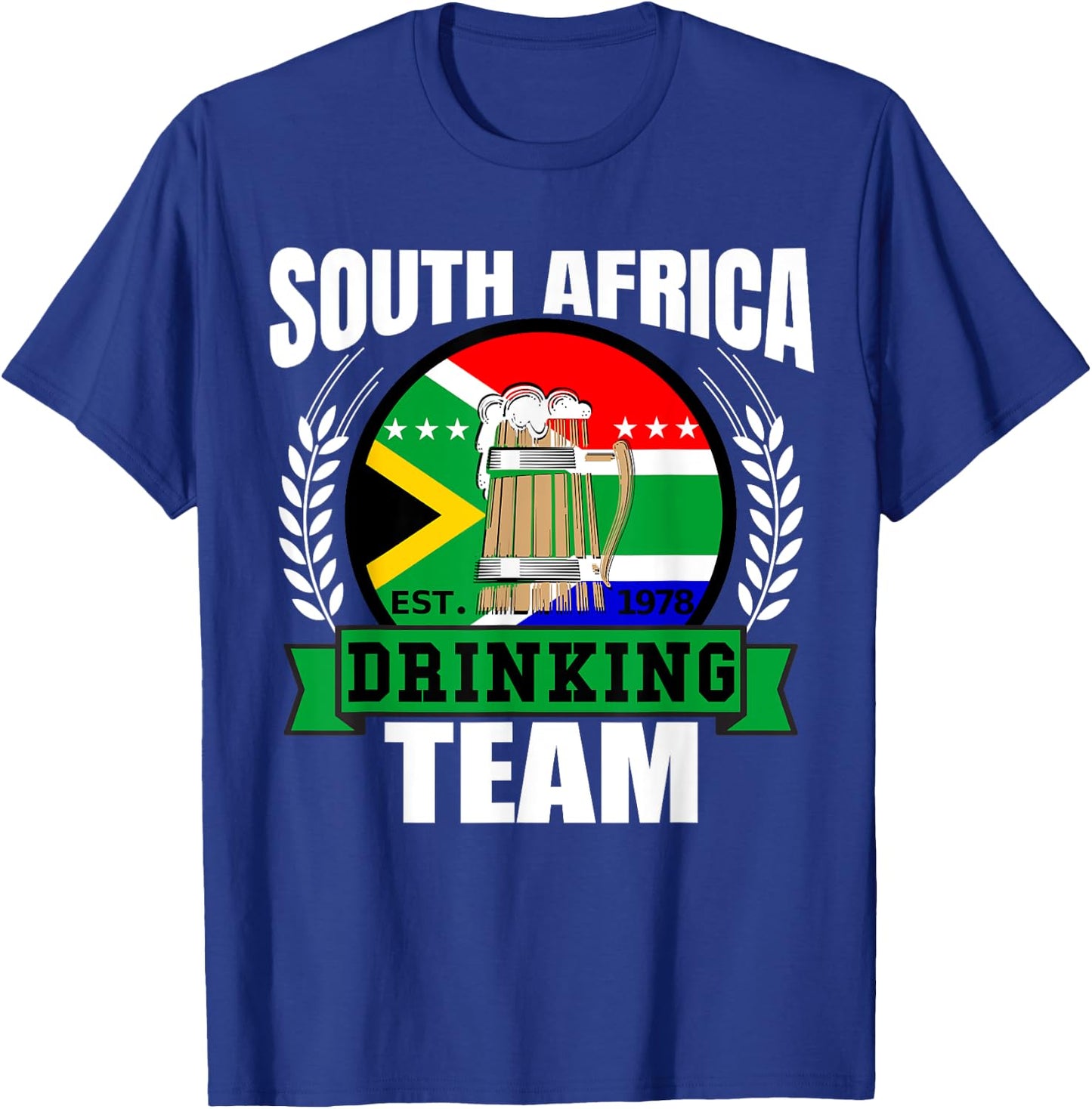 South Africa Drinking Team Funny African Flag Party Gift T-Shirt - T-Shirt | Royal