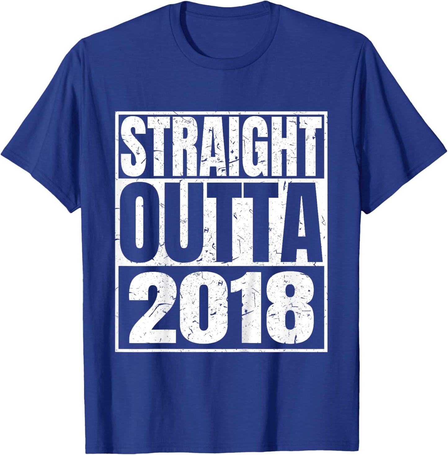Straight Outta 2018 Classic 2018 Birth Of Birthday Vintage T-Shirt - T-Shirt | Royal
