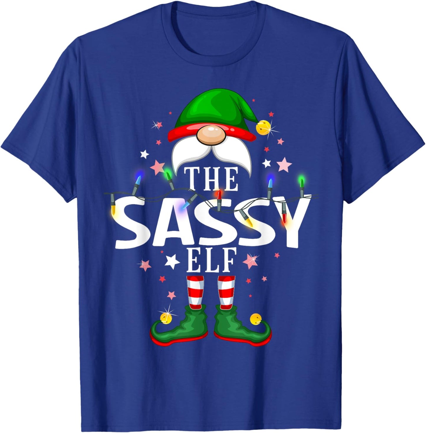 The Sassy Elf Christmas Family Pajama Party T-Shirt - T-Shirt | Royal