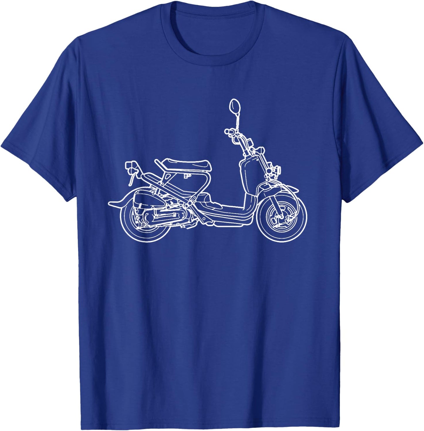 Gizmoto Ruckus Outlined Motorcycle Artwork - Black, -Adults, Small, Short Sleeve, Cotton 60% Polyester 40% T-Shirt - T-Shirt | Royal